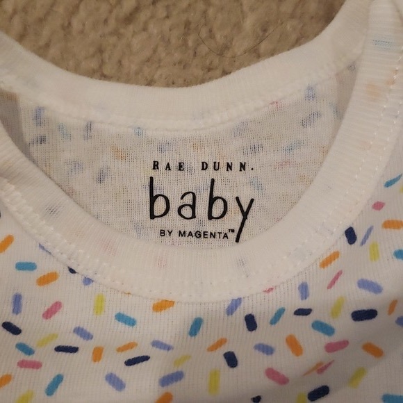 SOLD🎂✨Rae Dunn My First Birthday & Sprinkles Baby Bodysuits 2Pack Short Sleeve - Picture 7 of 10